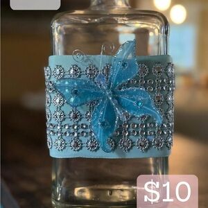 Blue Butterfly Embellished Bottle